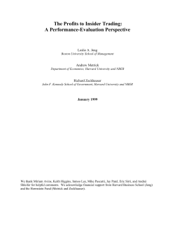 The Profits To Insider Trading