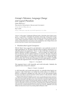 Carnap`s Tolerance, Language Change and Logical Pluralism
