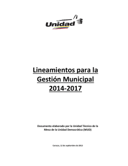 Lineamientos para la Gesti&oacute;n Municipal 2014-2017