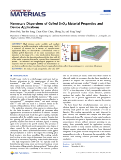 Nanoscale Dispersions of Gelled SnO2 - Yang Yang Lab