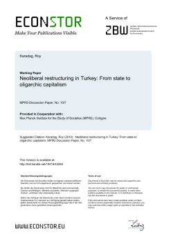 Neoliberal Restructuring in Turkey: From State to Oligarchic Capitalism