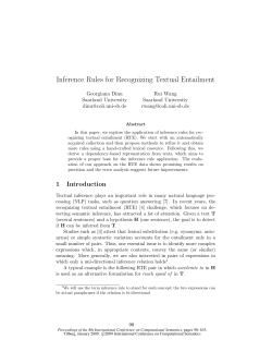 Inference Rules for Recognizing Textual Entailment