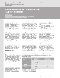 Global Statistics of &ldquo;Mountain&rdquo; and &ldquo;Alpine&rdquo; Research
