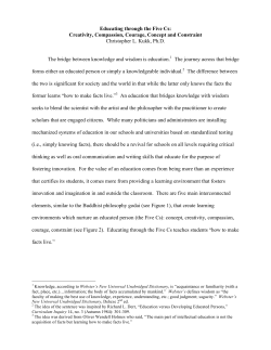 Educating through the Five Cs: Creativity, Compassion, Courage