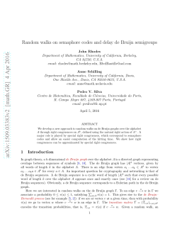 Random walks on semaphore codes and delay de Bruijn semigroups