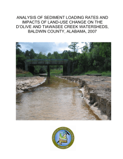 analysis of sediment loading rates and impacts of land-use