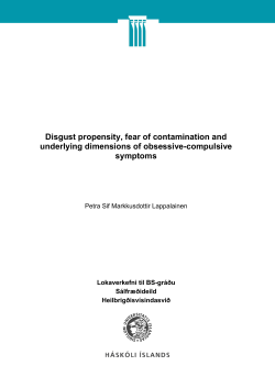 Disgust propensity, fear of contamination and underlying