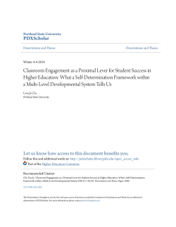 Classroom Engagement as a Proximal Lever for