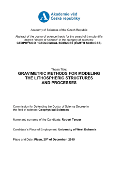 gravimetric methods for modeling the lithospheric structures and