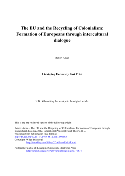 The EU and the Recycling of Colonialism: Formation of Europeans