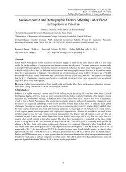Socioeconomic and Demographic Factors Affecting Labor Force