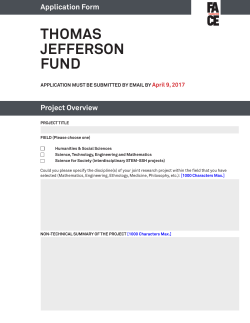 Thomas Jefferson Fund Application