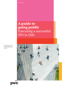 A guide to going public Executing a successful IPO in Oslo