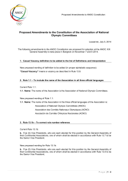 Proposed Amendments to the Constitution of the Association of