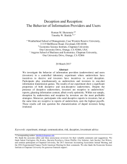 Deception and Reception: The Behavior of Information Providers