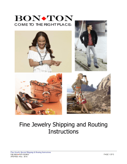 Fine Jewelry Shipping and Routing Instructions - Bon-Ton