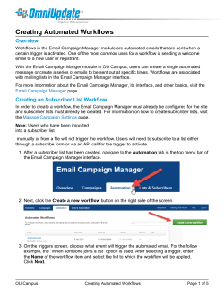 Creating Automated Workflows