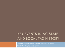 Key events in NC State and Local Tax History