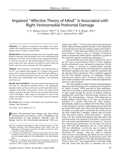 Impaired ``Affective Theory of Mind`` Is Associated with Right