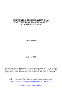 Confronting the Unconventional: Innovation and Transformation in