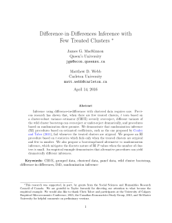 Di erence-in-Di erences Inference with Few Treated Clusters &lowast;