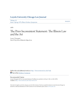 The Prior Inconsistent Statement: The Illinois Law