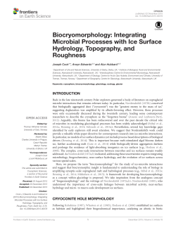 Biocryomorphology: Integrating Microbial Processes with Ice