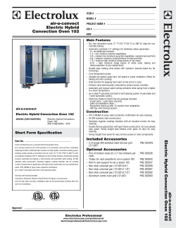 Electrolux Air-O-Convect 102 Electric Hybrid Convection Oven