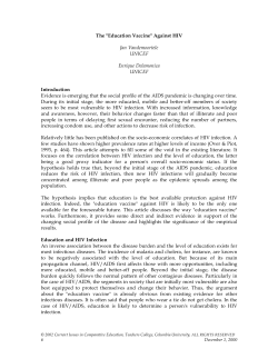"Education Vaccine" Against HIV