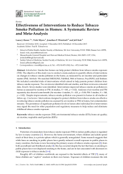 Effectiveness of Interventions to Reduce Tobacco Smoke Pollution