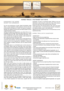 horse trails &bull; factsheet 2017/2018