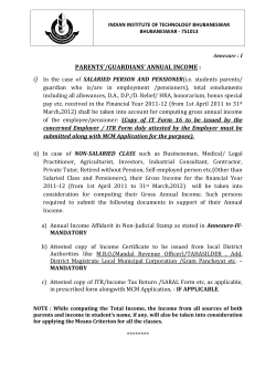 parents`/guardians` annual income - Indian Institute of Technology