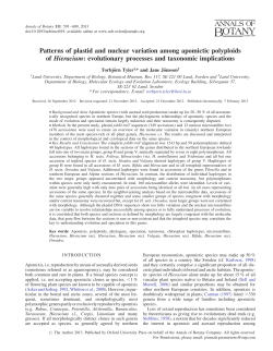 Patterns of plastid and nuclear variation among