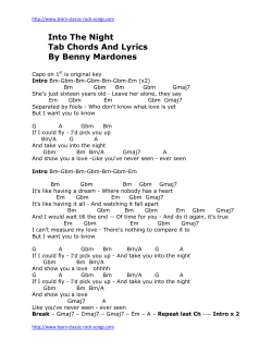 Into The Night Tab Chords And Lyrics By Benny