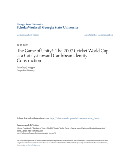The Game of Unity?: The 2007 Cricket World Cup