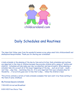 Daily Schedules and Routines