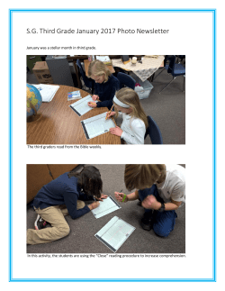 S.G. Third Grade January 2017 Photo Newsletter