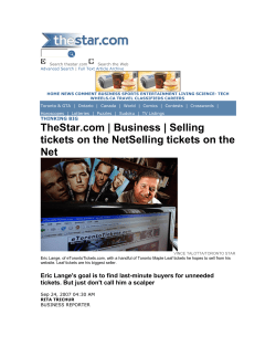 Business | Selling Tickets On The