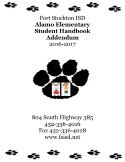 2016-2017 Alamo Student Handbook Addendum