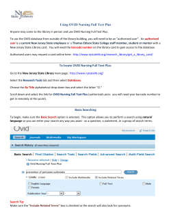 OVID Nursing - Basic and Keyword Searching