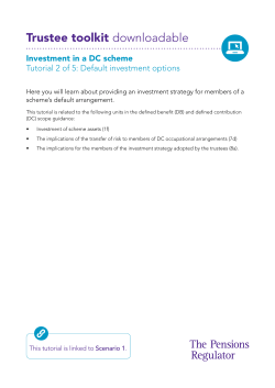 Investment in a DC scheme: Tutorial 2 - Default