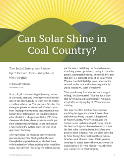 Can Solar Shine in Coal Country?