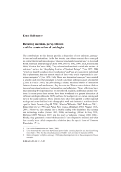 Debating animism, perspectivism and the construction of ontologies