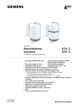 Electrothermal actuators STA..3..STP..3..