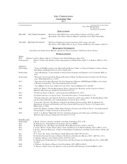 joel christensen - UTSA College of Liberal and Fine Arts