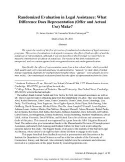 Randomized Evaluation in Legal Assistance