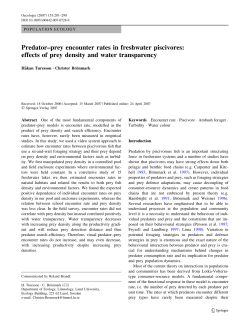 Predator&ndash;prey encounter rates in freshwater piscivores: effects of