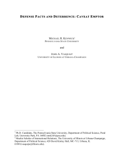 defense pacts and deterrence: caveat emptor