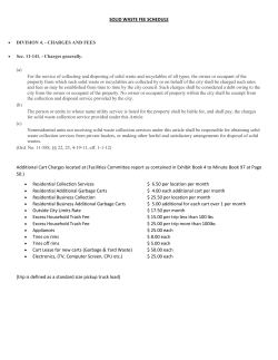 Fee Schedule - City of Gastonia
