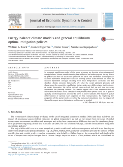 Energy balance climate models and general equilibrium